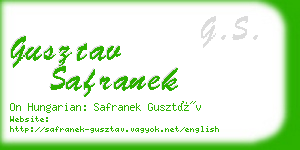 gusztav safranek business card
